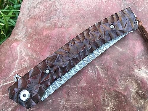 Miniatura 3 de TACTICAL GEARZ Cuchillo de bolsillo de Damasco - Cuchillo plegable EDC con mango de palisandro - Hoja VG10 de acero de Damasco de 67 capas para