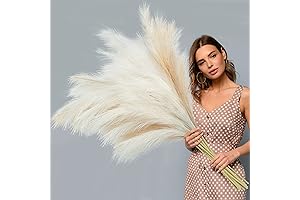Ouddy Decor Faux Pampas Grass Decor, 8 Pcs Artificial Pompas Grass