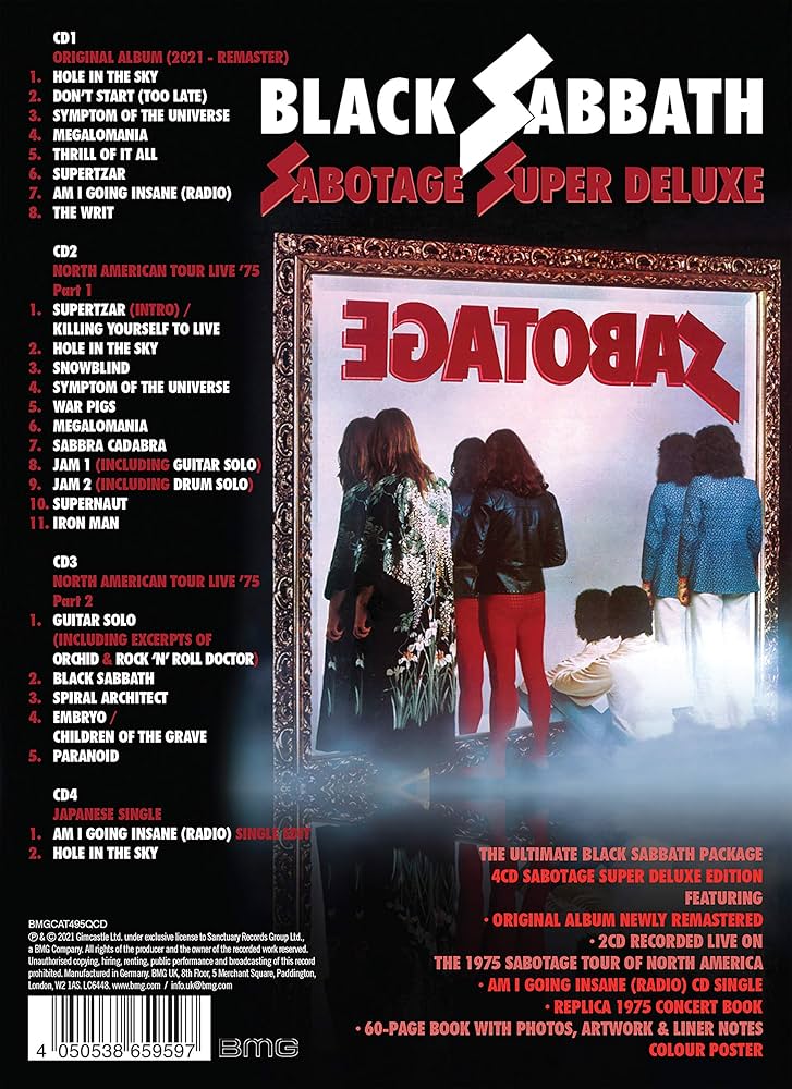 未開封　BLACK SABBATH SABOTAGE DELUXE 4CD 洋楽 Black Sabbath Sabotage delu xe 4CD BOX Amazon.com