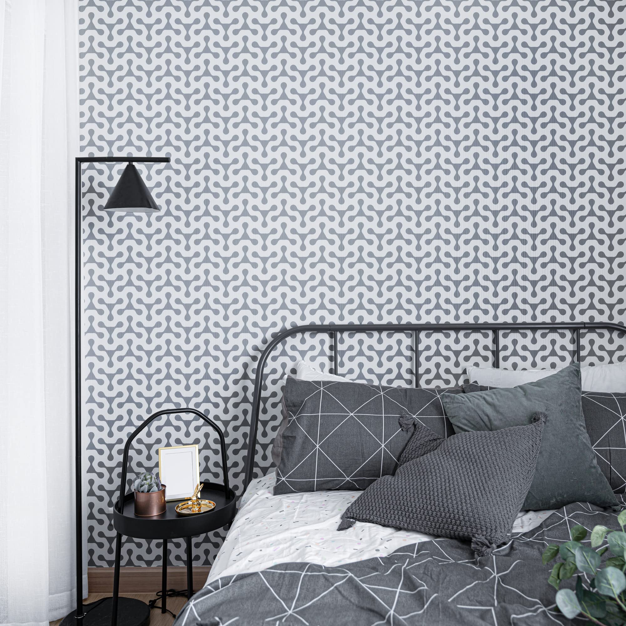 Nakleo Szablon Malarski do Malowania Ścian, Duży Rozmiar 59x95 cm Connected Dots Molecules Kropki, Wielorazowy Plastik, Geometryczny Wzór Tapeta, DIY Dom Dekoracje Wnętrz, Papier Ściany Tkaniny Drewno