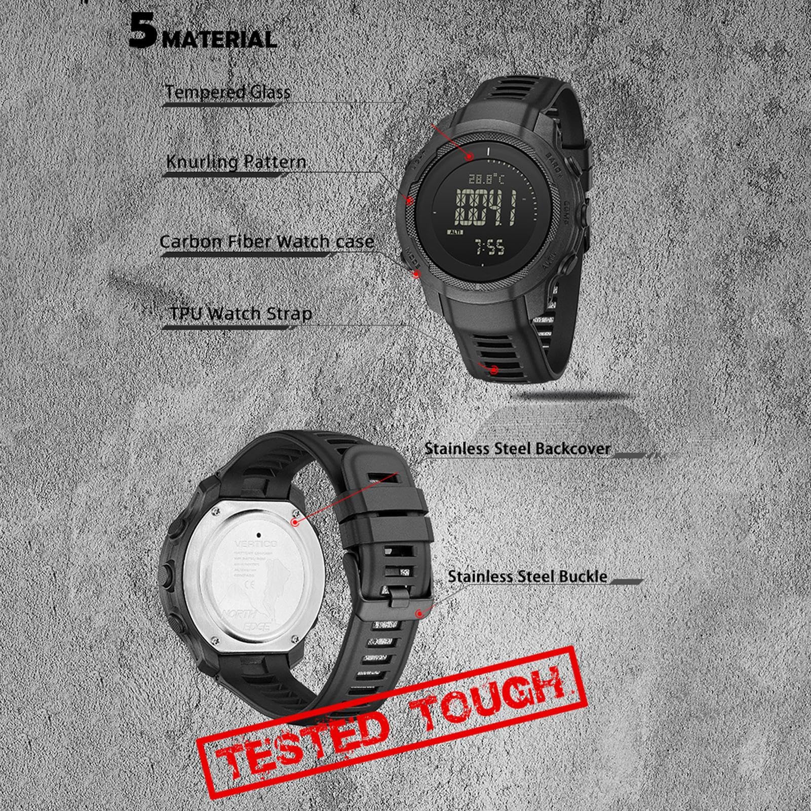 Smart watch digitale, impermeabile, fitness tracker, 1,2 cm
