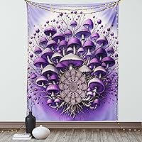 Vista 232 de Ambesonne Tapiz de naturaleza, silueta de oso salvaje en el bosque de la selva en la noche oscura, ilustración para colgar en la pared para Verde