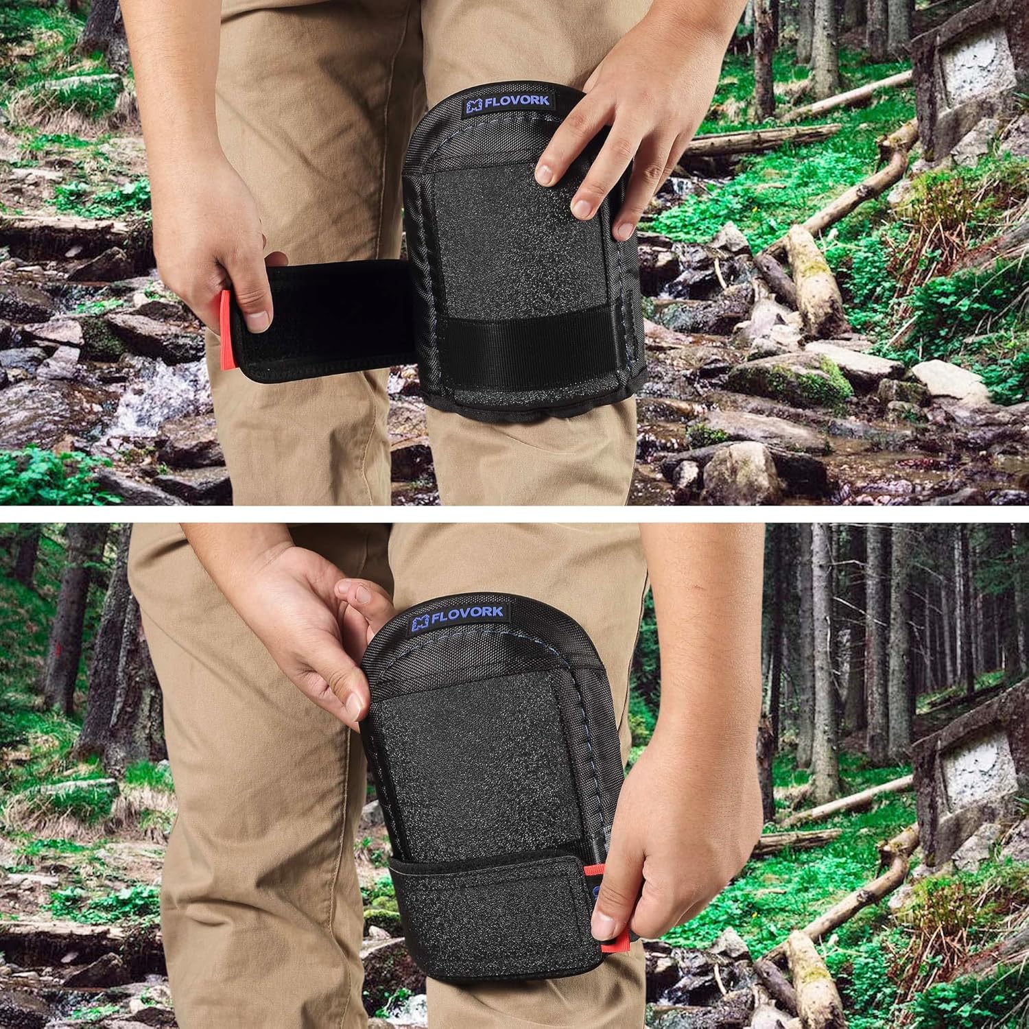 Knee Pads for Flooring Roofing Gardening Concrete with Soft GEL Padding,Machine Washable,PU Leather, Black Large