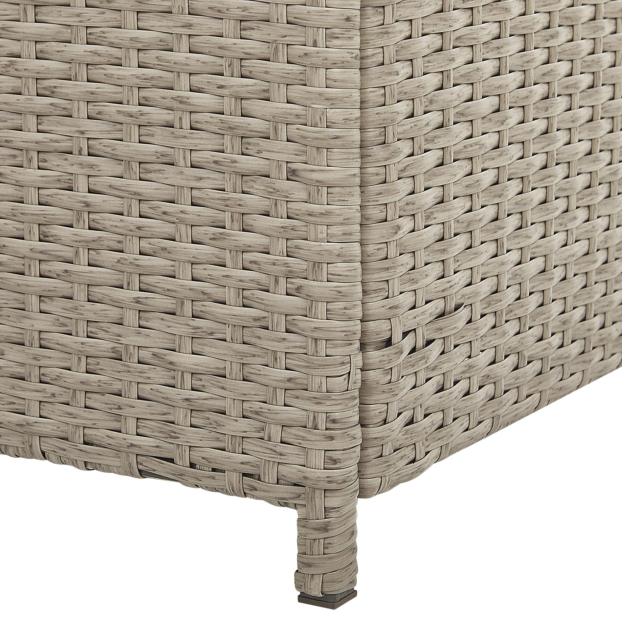 Beliani Coffre de Rangement Extérieur 126 x 46 cm en Rotin Beige Taupe Idéal pour Stockage d'Accessoires de Jardin et Coussins Durable et Décoratif