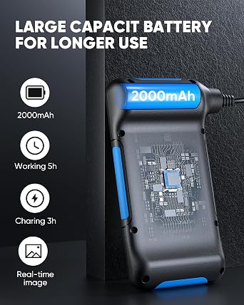 Industrial Endoscope Borescope Inspection Camera with Light, Dual Lens Snake Drain Bore Scople Digital Cameras 1080P, 4.3 Inch LCD Screen, 16.5FT Semi-Rigid Cable