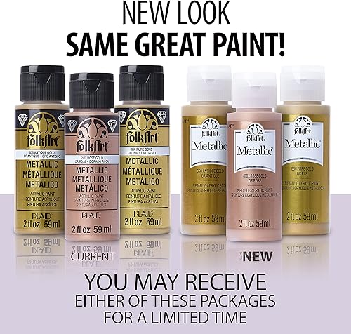 Miniatura 2 de FolkArt - Pintura acrílica metálica en colores surtidos (2 onzas), 6102, oro rosa