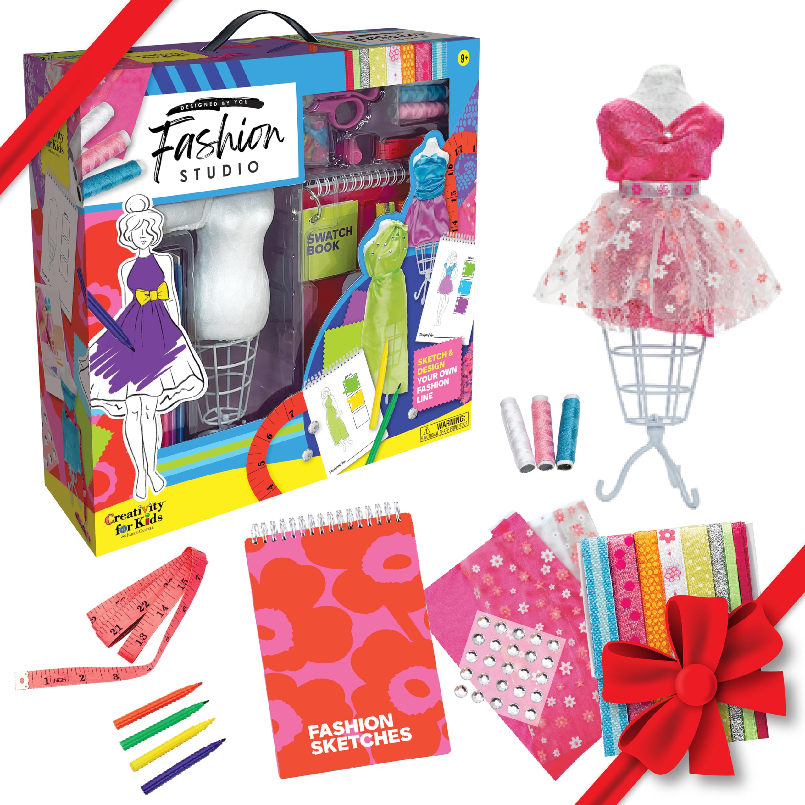 Creativity for Kids Designed by You Fashion Studio: DIY Fashion Designer Craft Kit for Girls, Dress Design Toy & Sewing Set for Kids, Gifts and Toys for Girls (Ages 9+)