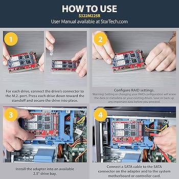 Amazon.com: StarTech.com M.2 to SATA Adapter - Dual Slot