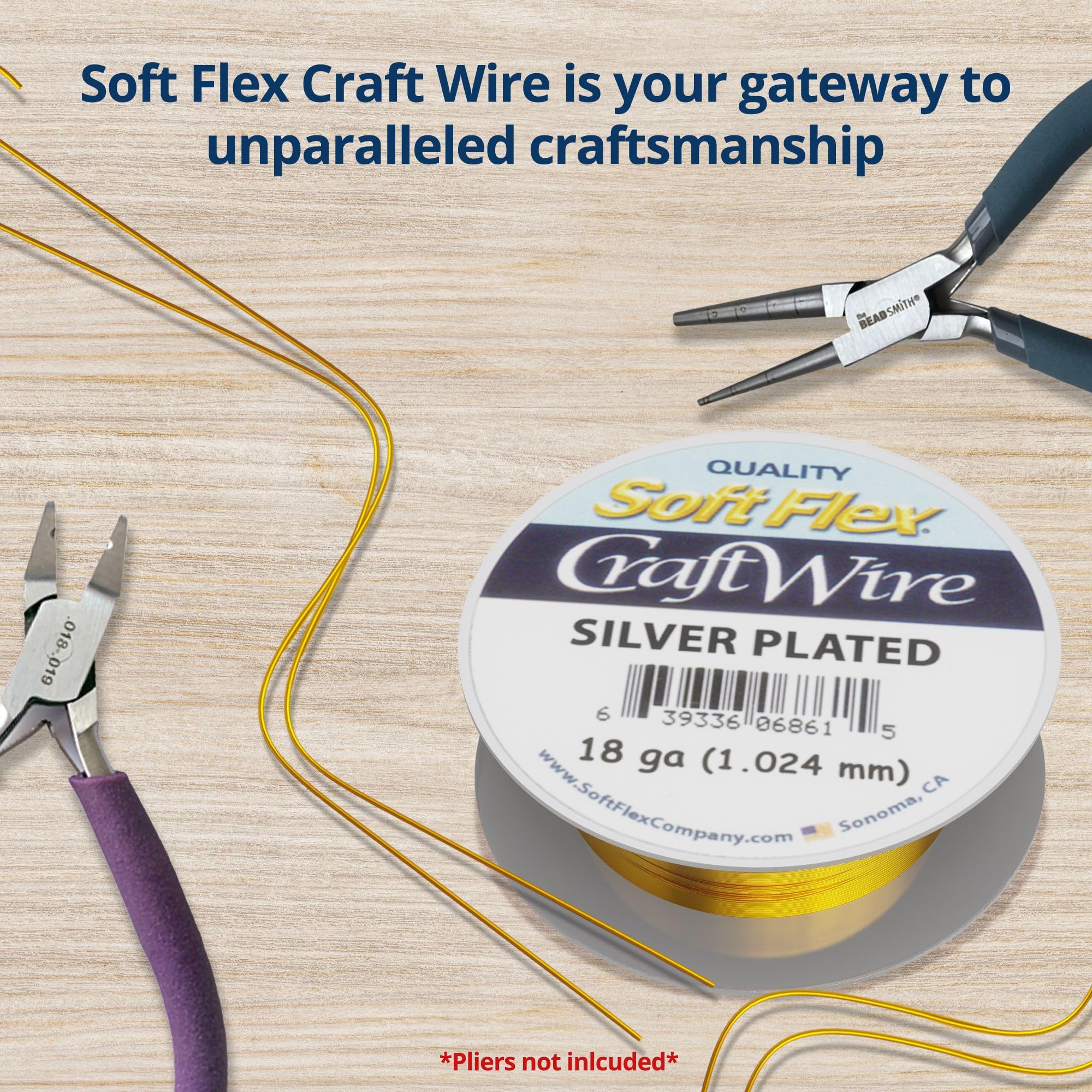 Soft Flex Craft Wire 20 Gauge - Silver Plating 1 Spool in a Pack - 6 Meters Jewelry Making Metal Wire