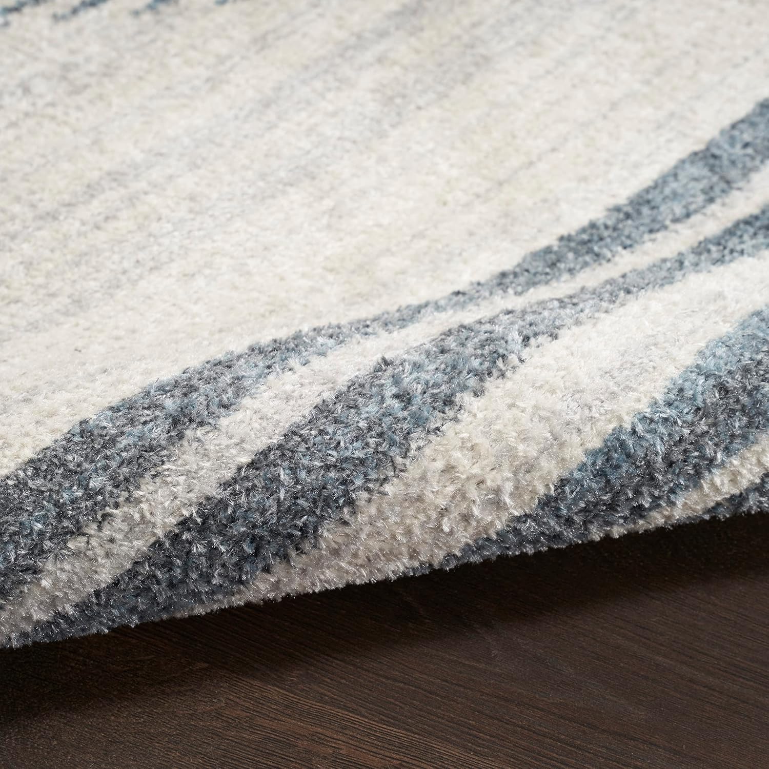 Nourison Home Astra Machine Washable Ivory Blue 5'3" x 7' Area Rug - Easy Clean, Non Shedding, Bed Room, Living Room, Dining Room, Kitchen (5' x 7')