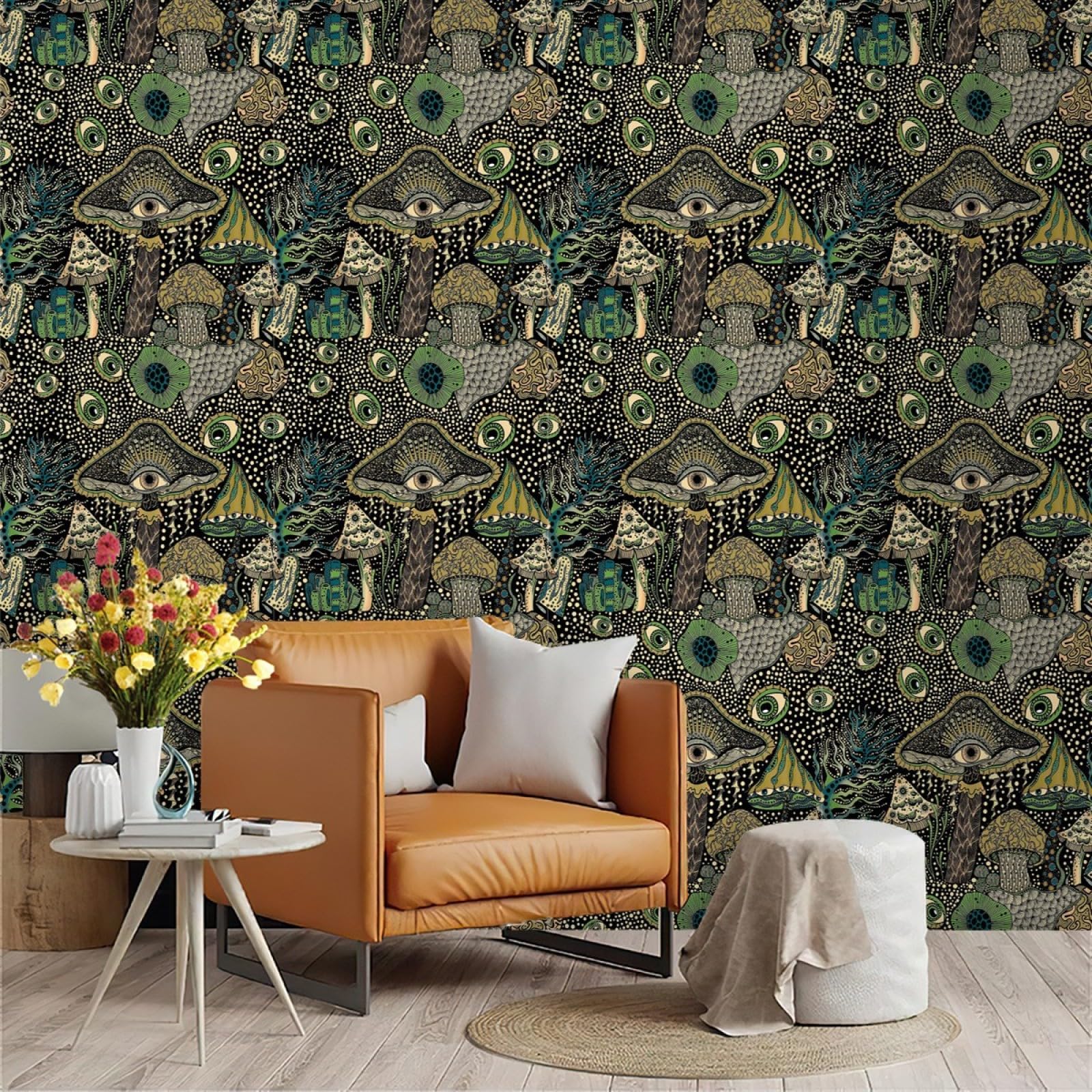 Zahhyg Green Wallpaper Abstraction Peel And Stick Self Adhesive Wallpaper For Living Room Waterproof Vinyl, Art Deco Thicken Sticky Back Plastic Removable