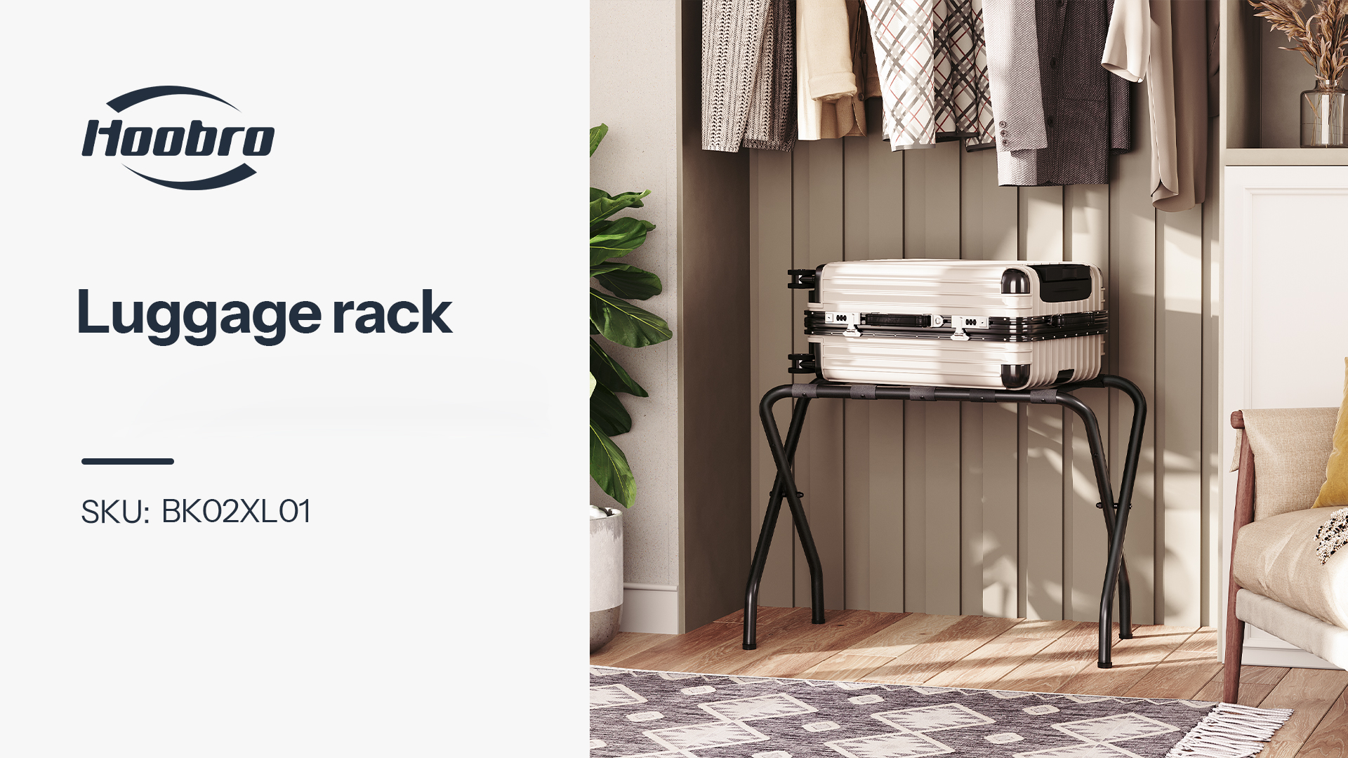 Amazon.com: HOOBRO Luggage Rack, Metal Foldable Suitcase Stand for