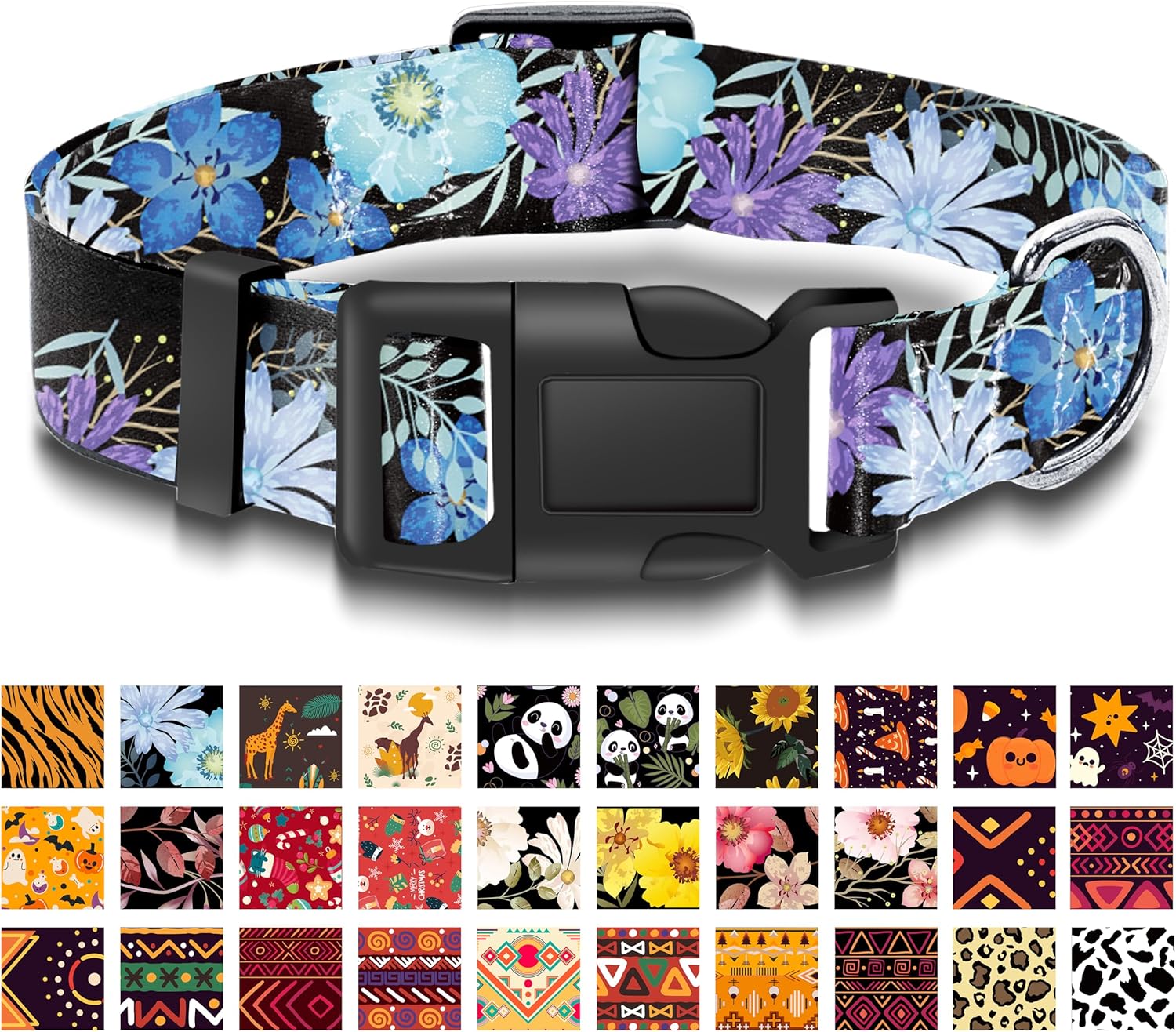 Seyezo Flower Dog Collar with Flower Pattern, Beautiful