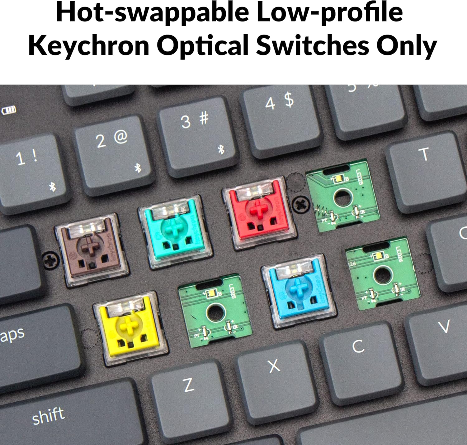 Keychron K1 Tenkeyless Layout Ultra-Slim Hot-swappable Wireless Bluetooth/Wired USB Mechanical Keyboard for Mac Windows with Low-Profile Optical Mint Switch White LED Backlit - Version 5