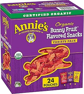 Annie's Organic Bunny Fruit Snacks, Gluten Free, Variety Pack, 24 Pouches