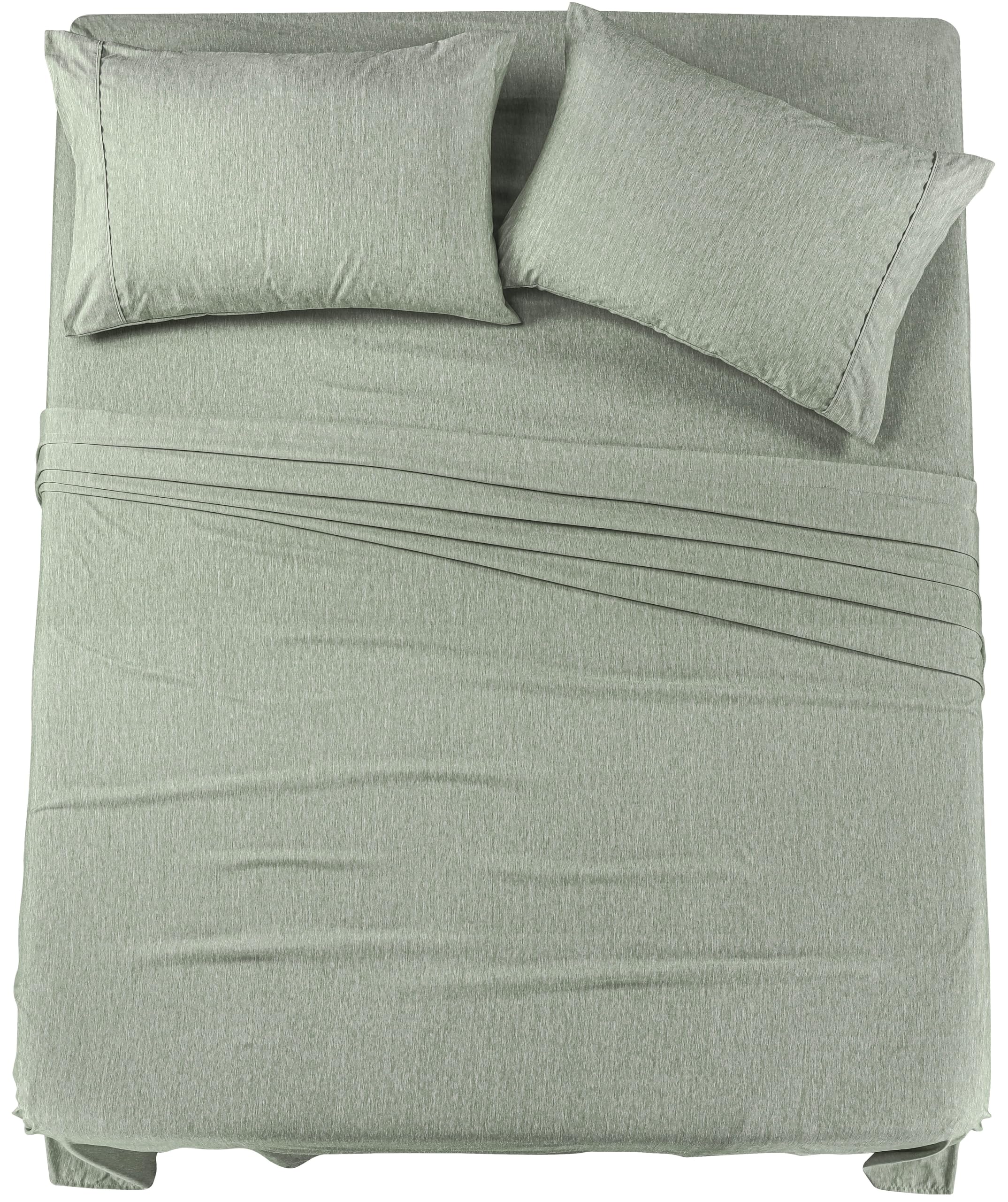 Bedding Queen Sheet Set – 4 Piece Bed Sheets for Queen Size Bed, Soft and Breathable Microfiber, Includes 1 Fitted Sheet, 1 Flat Sheet and 2 Pillowcases (Heather Sage)