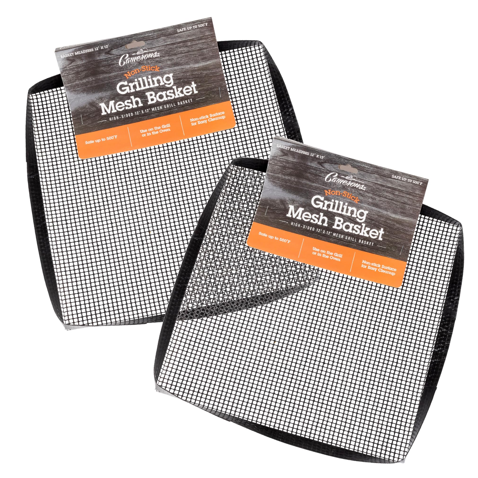 Panier à barbecue en maille haute résistance de 30,5 cm | Lot de 2 plats de cuisson durables