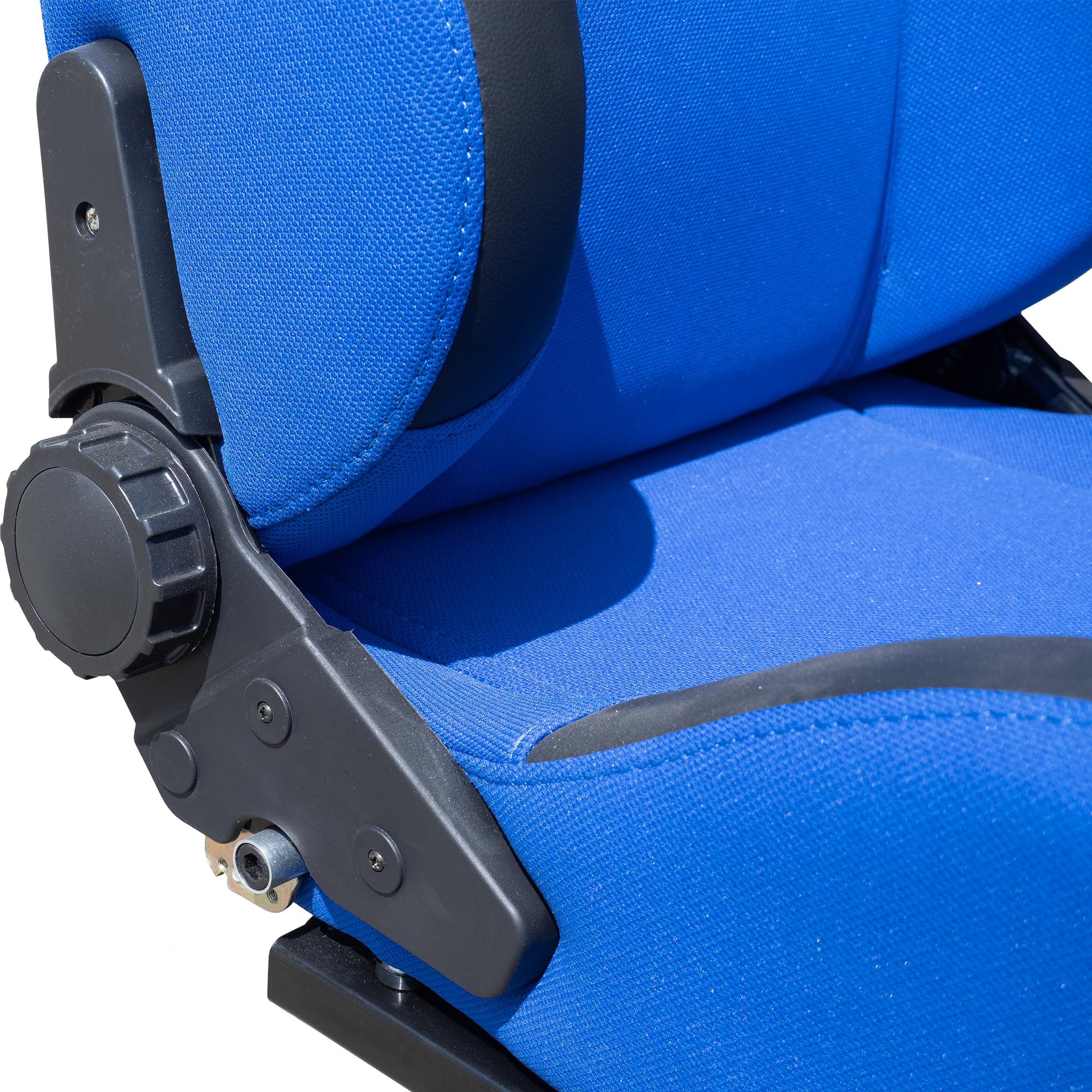 Simoni Racing SRS/1B Sedile Sportivo Jenson Reclinabile e Ribaltabile, Tessuto Jacquard Blu con Inserti in Pelle PU Nera, Slitte Universali Incluse, Fori Cinture Sportive