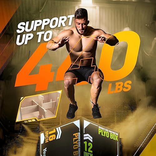 Miniatura 4 de Yes4All 3-in-1 Soft Plyo Box Wooden Core - Basketball Version  Safe for Shins - Non-Slip Multi-Use Plyometric Box for Jumping, Conditioning, and