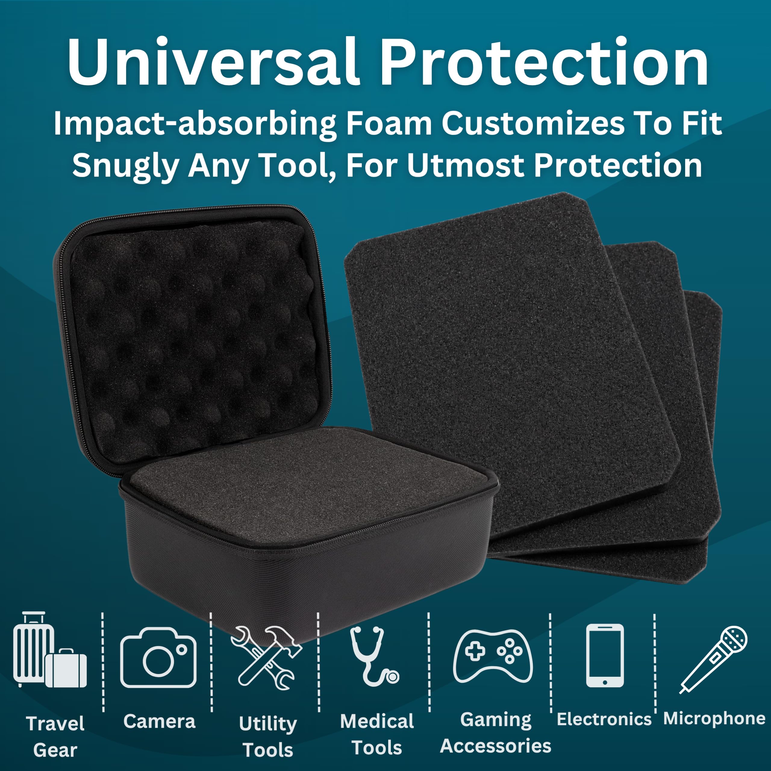 Funda rígida Protectora con Espuma Personalizable, Funda rígida Ligera para electrónica, cosméticos, Maquillaje y más, protección EVA