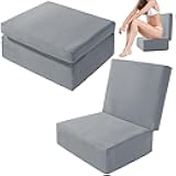 MABOZOO Foldable Hot Tub Booster Seat, Adjuatable 2 Heights Extra Thick Hot Tub Pillow Bath Seat with Back Support Cushions, Washable Hot Tub Seat Cushion for Indoor Outdoor (Gray)