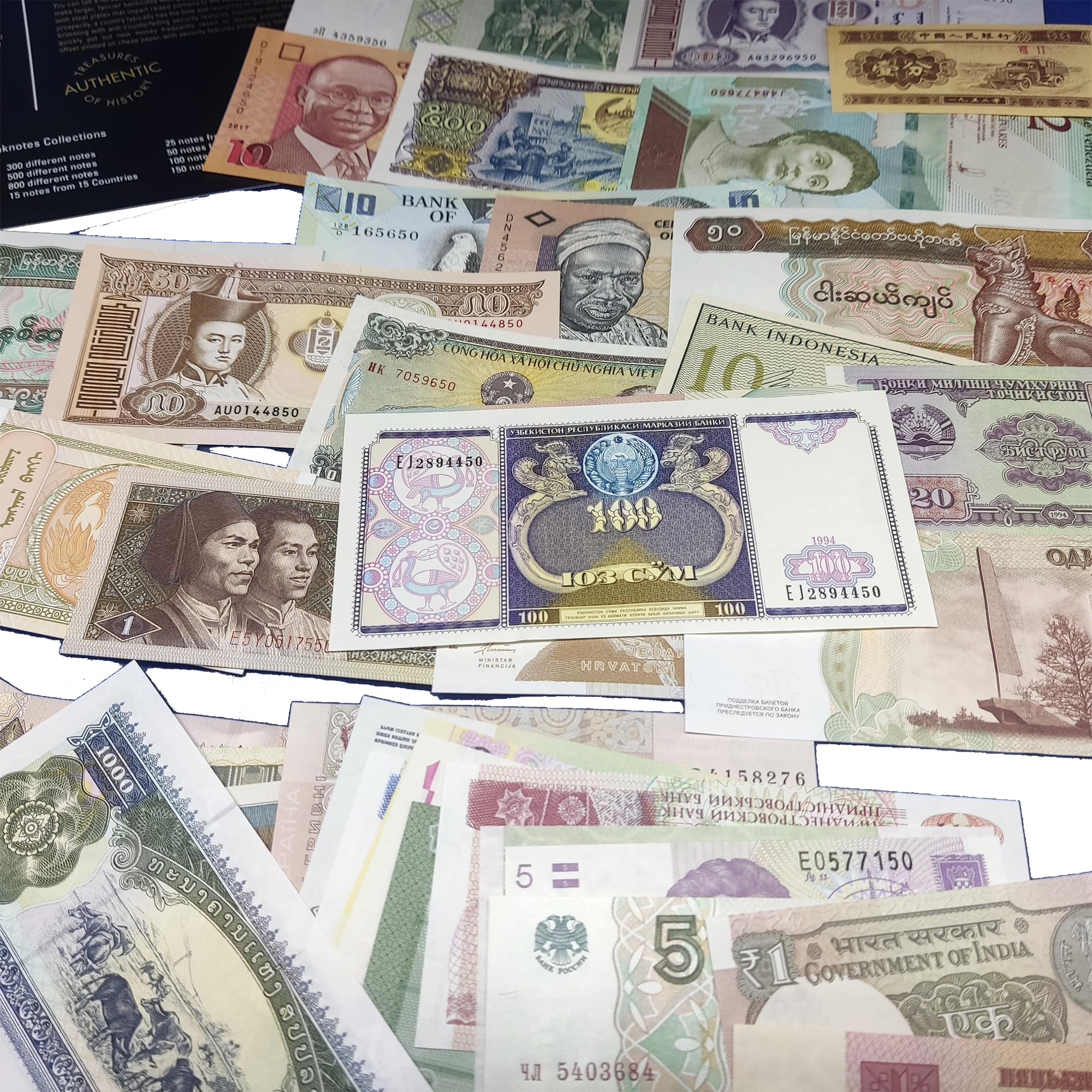 IMPACTO COLECCIONABLES | Collezione di 50 Banconote Autentiche del Mondo – Senza Duplicati, Fuori Corso e provenienti da Diversi Paesi | Ideale per Collezionisti, Include Certificato di Autenticità