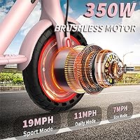 Vista 19 de Patinete eléctrico – Neumáticos sólidos de 8.5"/10", motor de 350 W/500 W, hasta 19-22 MPH y 21-24 millas de largo alcance portátil para adultos