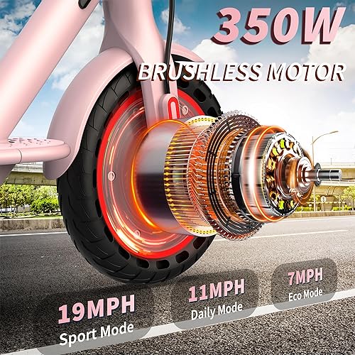 Miniatura 3 de Patinete Eléctrico  Neumáticos Sólidos de 8.5"10'', Motor de 350W500W, Hasta 19-22MPH y 21-24 Millas de Largo Alcance, Patinete Portátil para