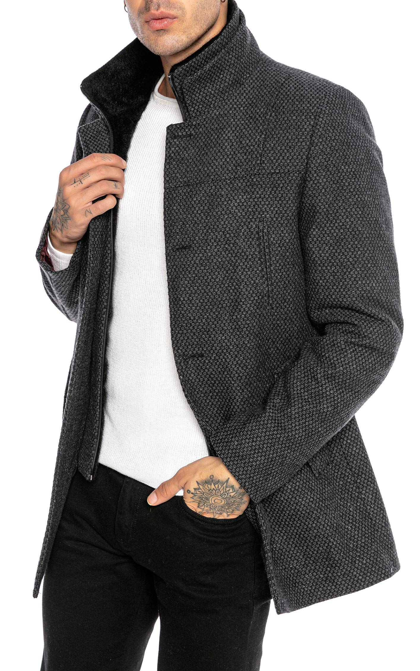 RED BRIDGE Cappotto da Uomo Giacca invernale elegante Transformable Honeycomb