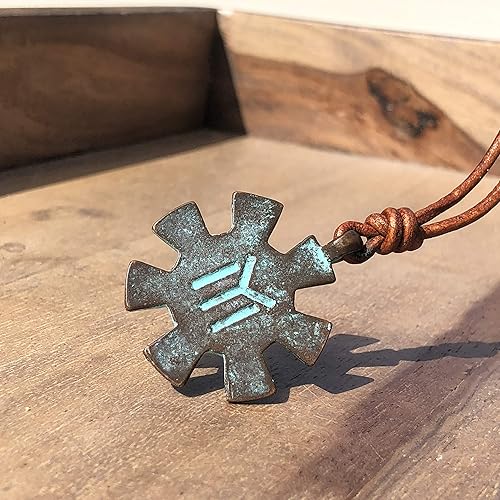 Miniatura 5 de The Pliska Rossette Necklace Copper Pliska Boho Jewelry, Mens jewelry, leather necklace for men, boyfriend gift