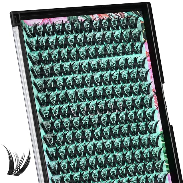 Lash Clusters Manga 168Pcs Eyelash Cluster Wet Look Ultra-Thin Invisible Lash Band Eyelashes Extensions Spiky Anime Wide Span