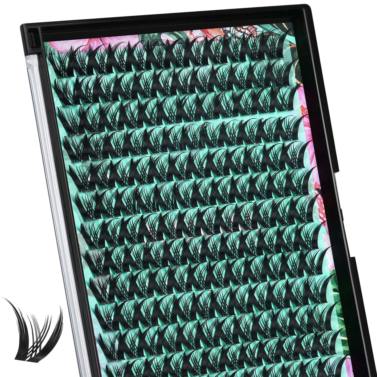 Lash Clusters Manga 168Pcs Eyelash Cluster Wet Look Ultra-Thin Invisible Lash Band Eyelashes Extensions Spiky Anime Wide Span