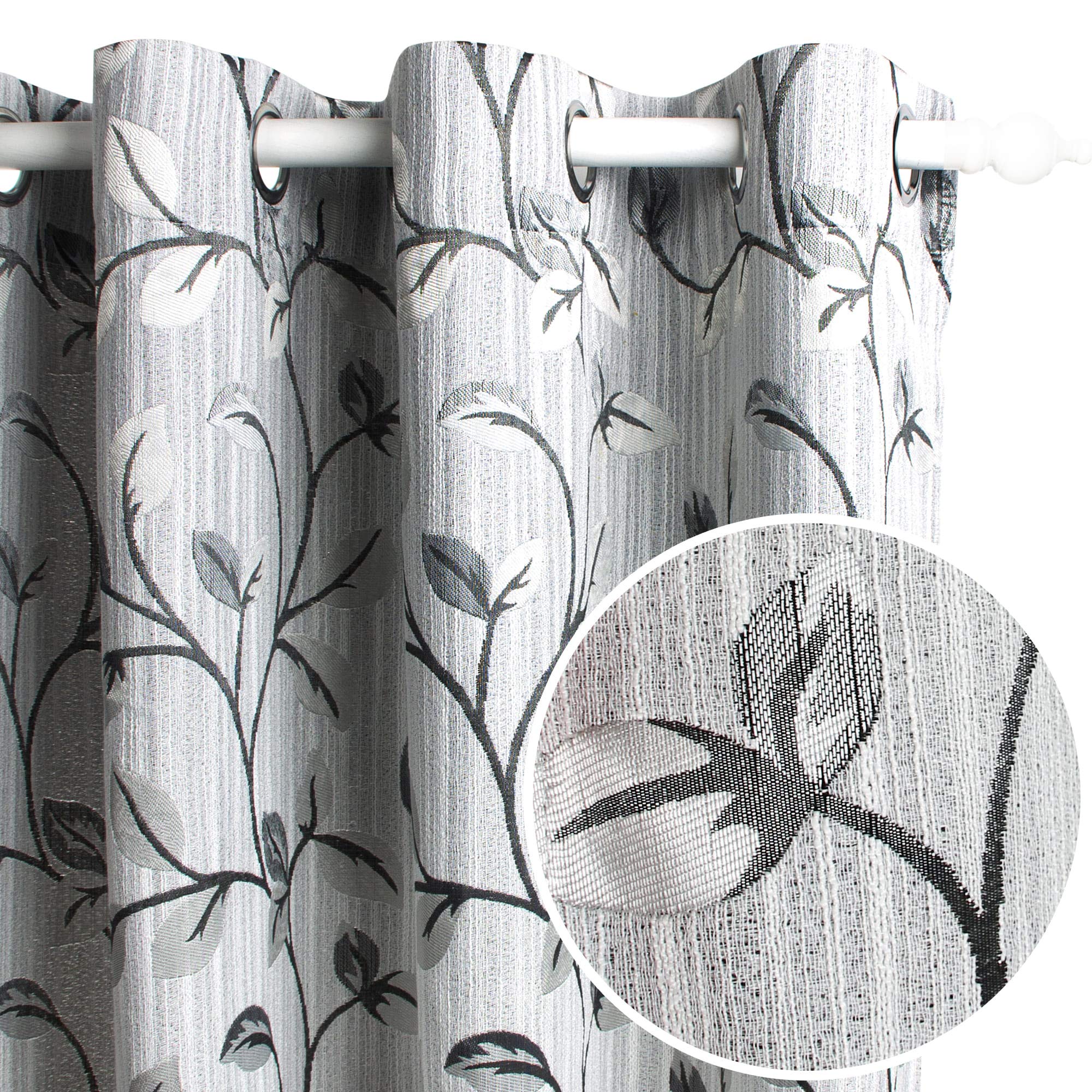 Viste tu hogar Cortina Decorativa Opaca con Ojales, Estilo Simple y Elegante, para Salón, Habitación y Dormitorio, 1 Pieza, 150X260 CM, Gris