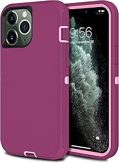 MXX - Carcasa protectora para iPhone 12 Pro (3 capas), color rosa