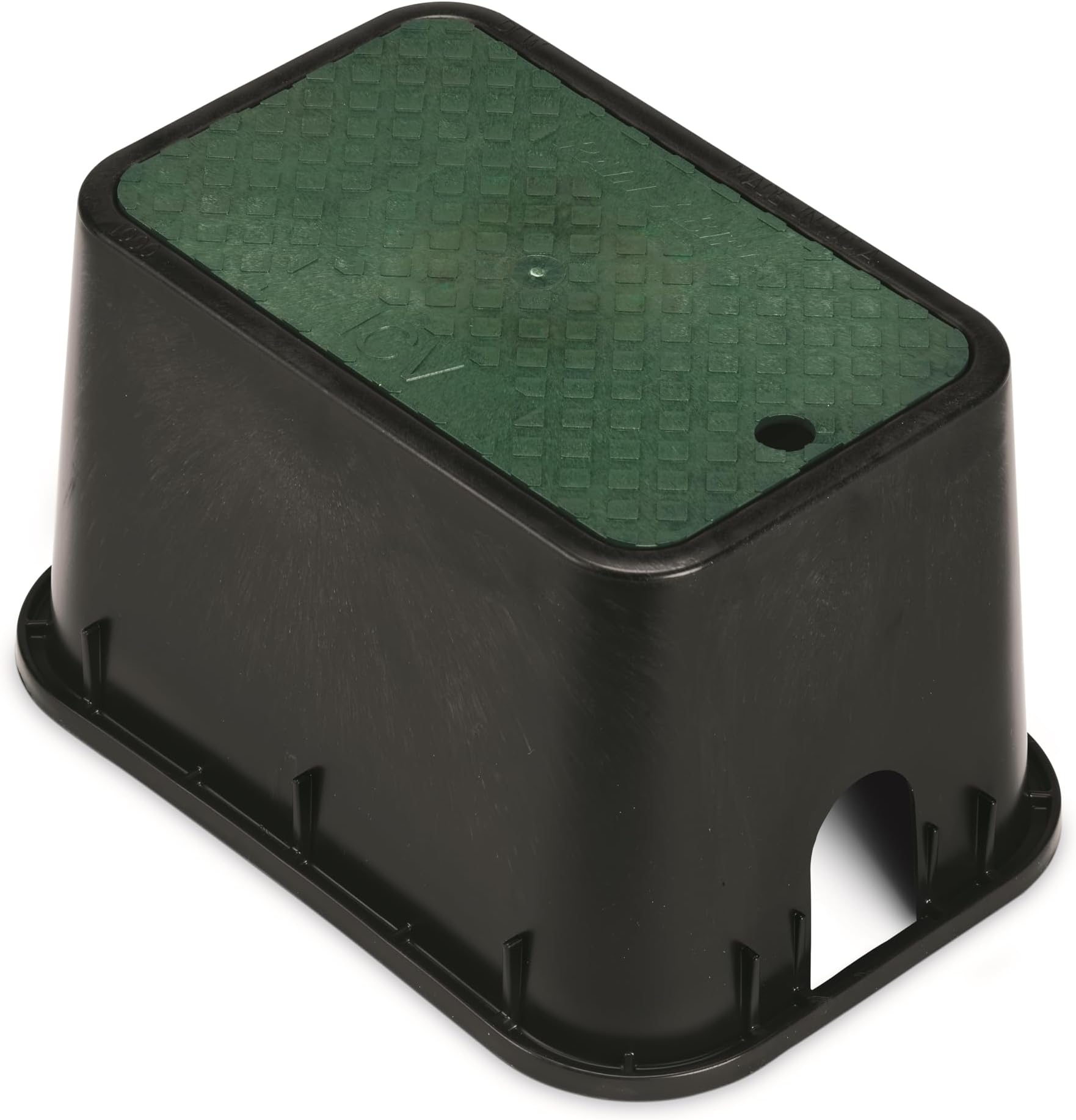 Rain Bird CPVBMST Professional Series 10" Rectangular Sprinkler Valve Box, Black with Green Lid, 10.25" High