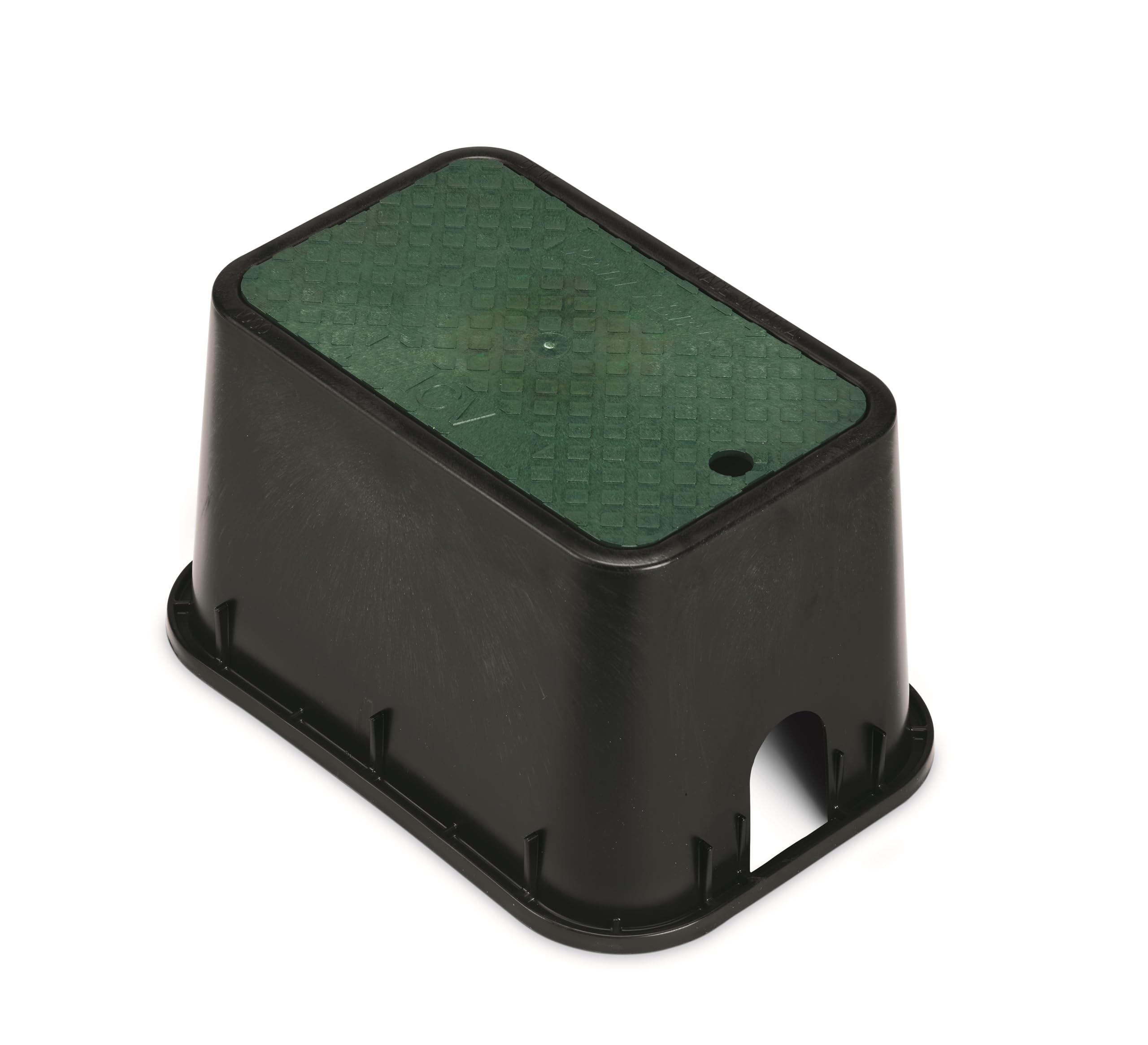 Rain Bird CPVBMST Professional Series 10" Rectangular Sprinkler Valve Box, Black with Green Lid, 10.25" High