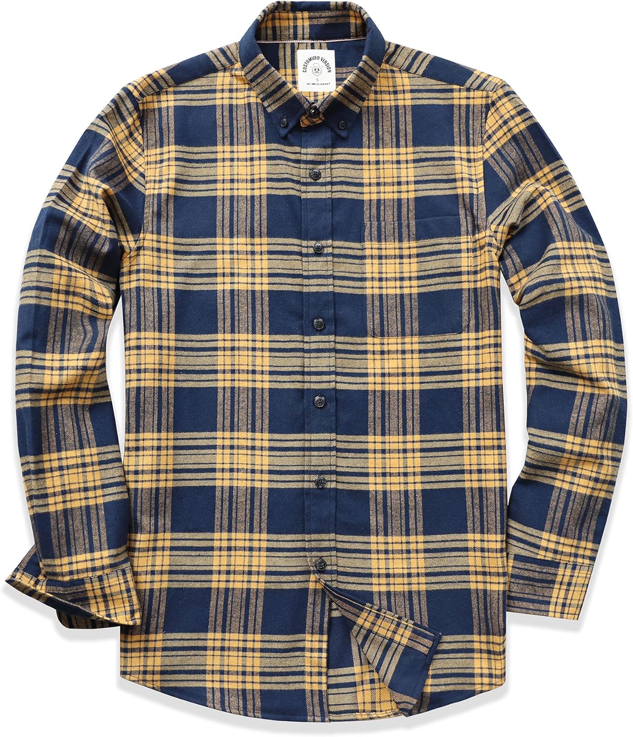 Dubinik® 6 oz Flannel Shirt for Men Plaid Mens Button Down Long Sleeve Shirts Cotton Casual - Image 3