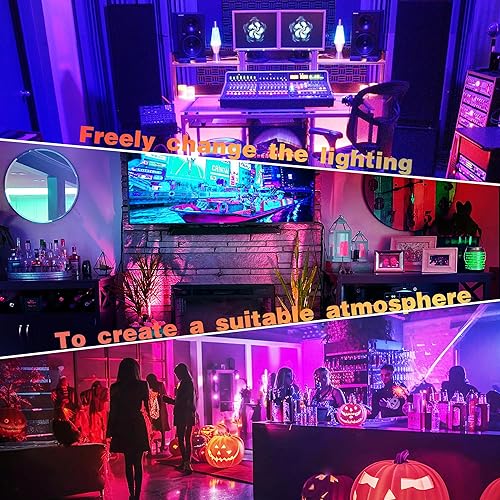 Miniatura 8 de SUNVIE RGBW - Luces de punto para interiores de 6 W con control remoto, 16 luces que cambian de color para interiores de 120 V, focos LED de