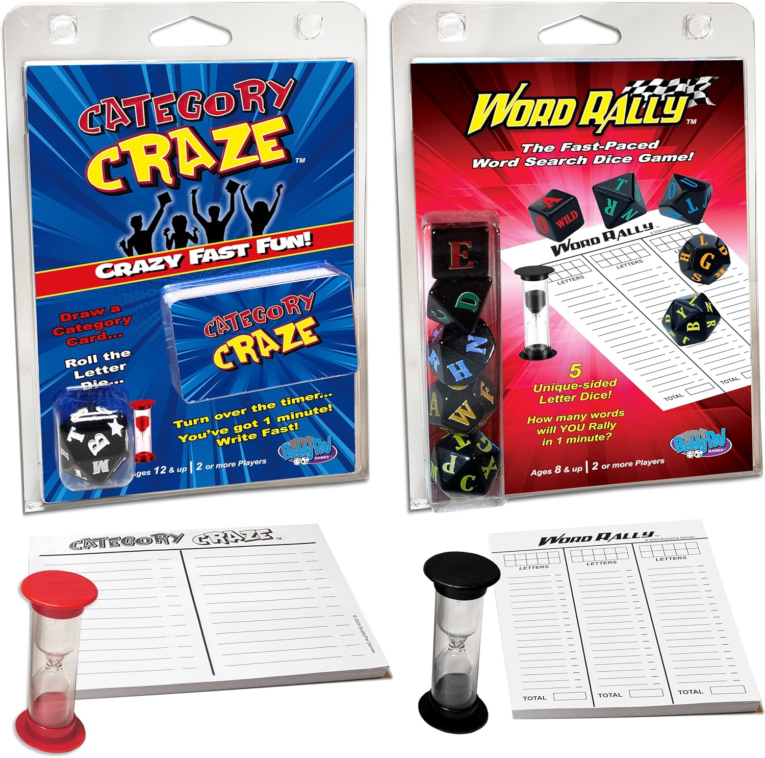 2-Pack – Category Craze and Word Rally Fast-paced, Family-Friendly Word-Fun Games!