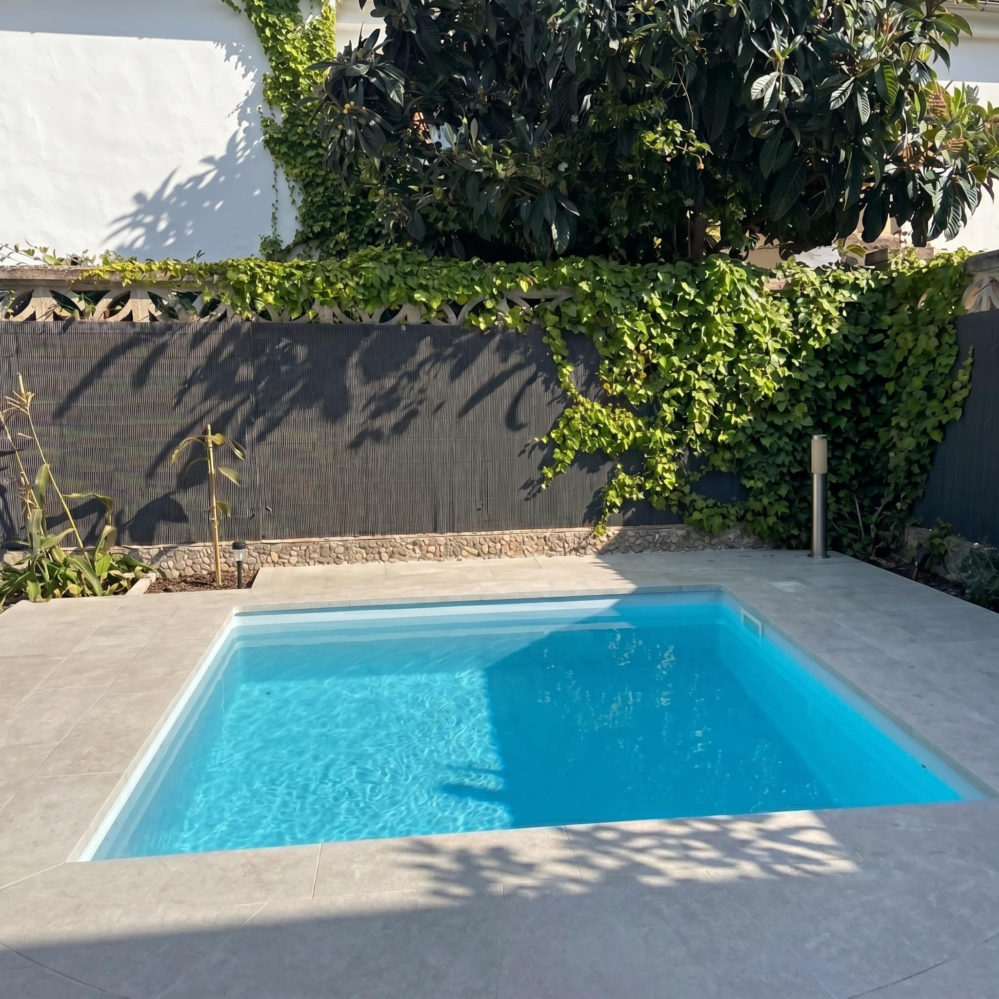 BONERVA Valla Mimbre PVC Antracita 1x3 Metros cañizo ocultacion Jardín y Terraza