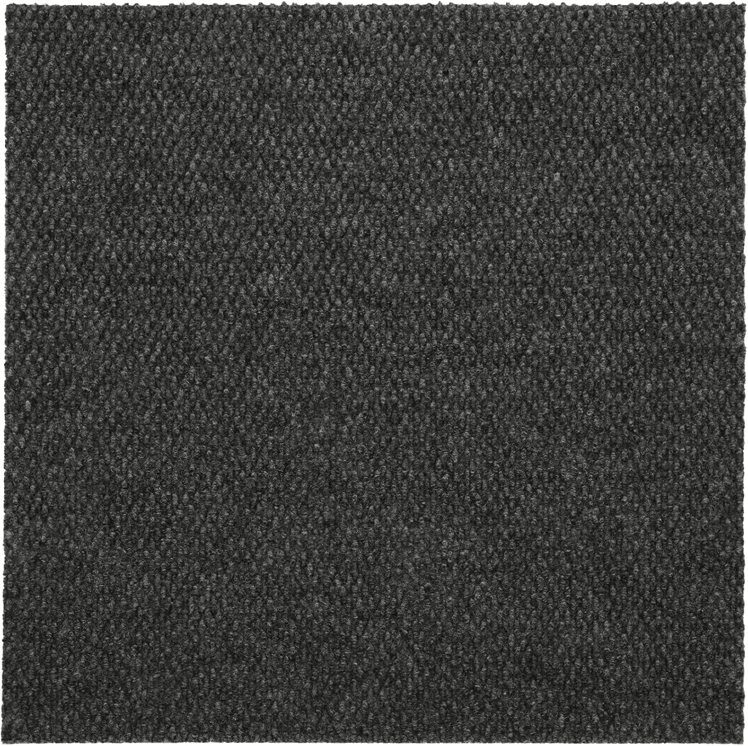 IncStores 1/4 Inch Thick Hobnail Self Adhesive Carpet Tiles | Commercial Carpet Tiles for Basement, Classroom, and Trade Show Floor Protection | Black Ice, 16 Tiles