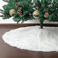 Vista 5 de Mr. Pen Christmas Tree Skirt - 48 inches, Faux Fur, White