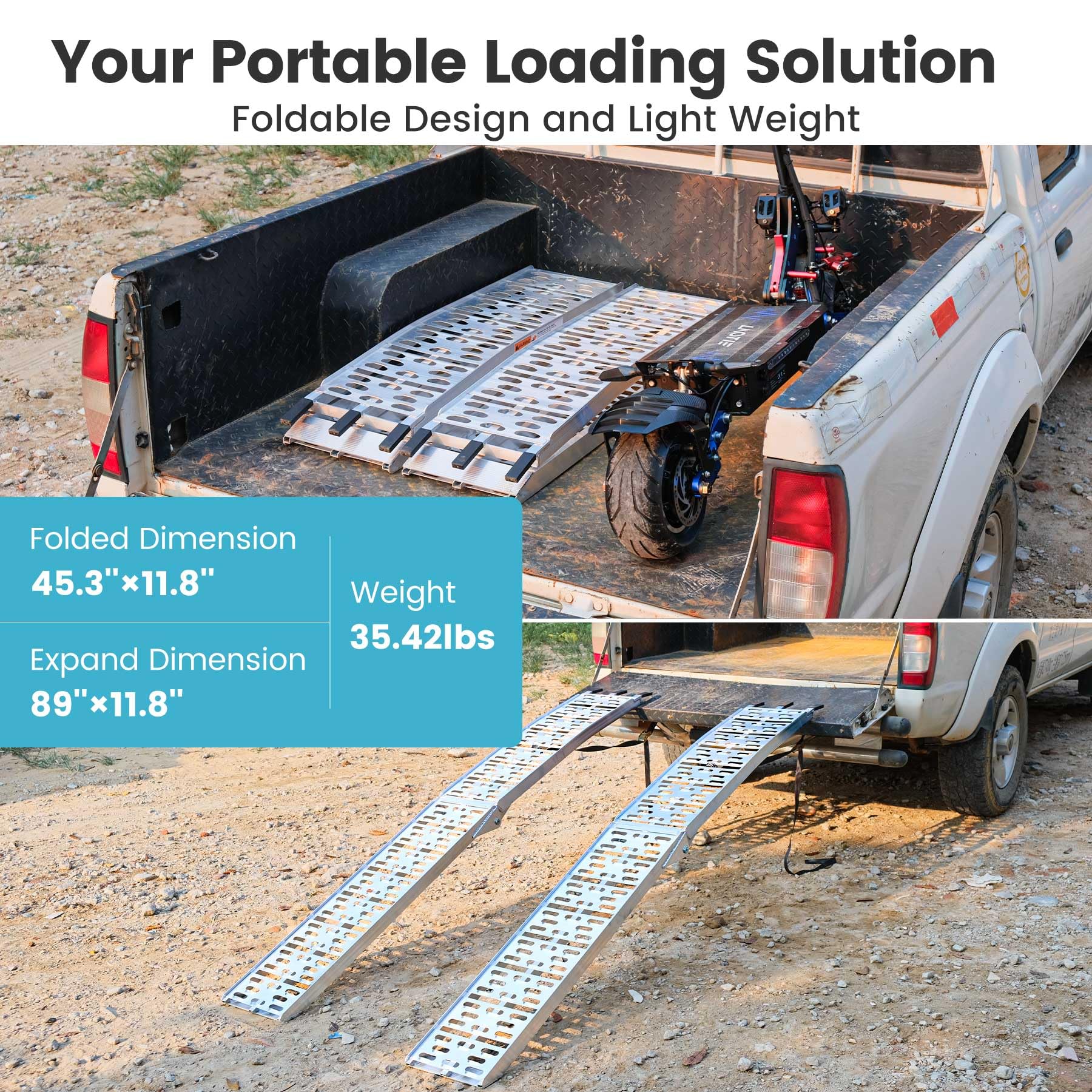 Portable Truck Loading Ramps ATV Ramps Aluminum Folding Loading Ramps