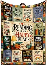 Book Lovers Gifts, Booking Blanket for Women Men, Reading Blanket for Reader Lovers, Gifts for Bookish Book Club Reader Librarian, Presents for Bookworms, Reading Accessories