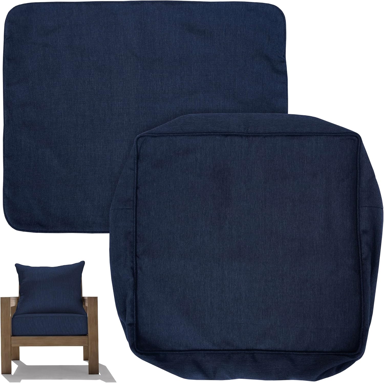 Honeycomb Outdoor Deep Seat Patio Cushion Cover, 24 x 23, Heritage Indigo Replacement Slipcover for Outdoor Furniture