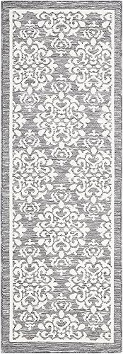 TOWN & COUNTRY EVERYDAY Walker Damask Medallion Everwash - Alfombra decorativa lavable y multiusos para cocina, alfombra de pasillo de cocina de