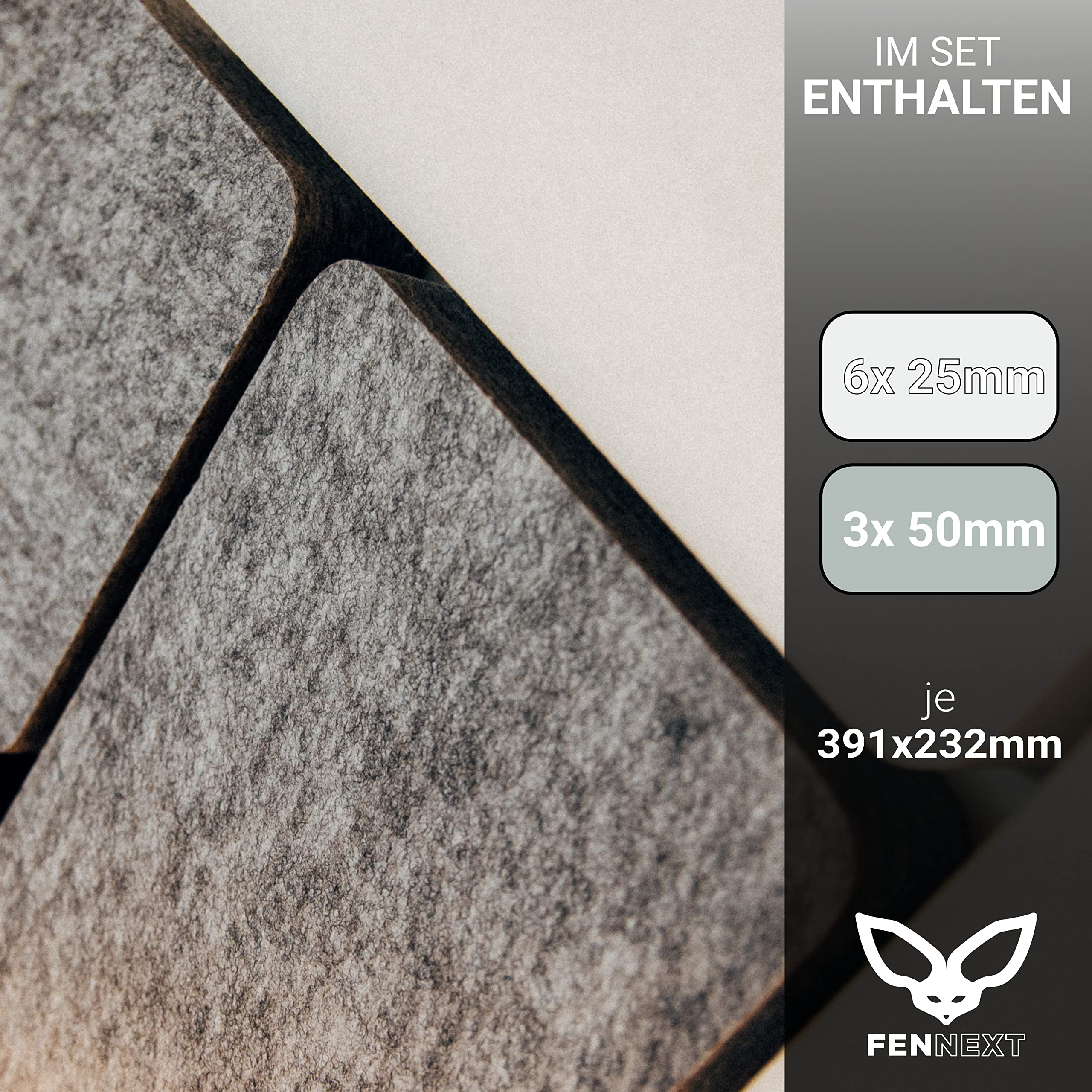 Schallabsorber Wand Paneele [6 Stk.] für spürbar reduzierte Geräusche I Modernes Akustikbild u.a. als Schallakustik Decke I Unbedenkliche Akustikpaneele hergestellt in der EU I 3D Panels