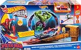 Hot Wheels Coffret Piste Grille de Départ Spider-Man et Hulk Smash Down avec 1 véhicule Superstar Speeders en métal moulé, JMR29 - 6