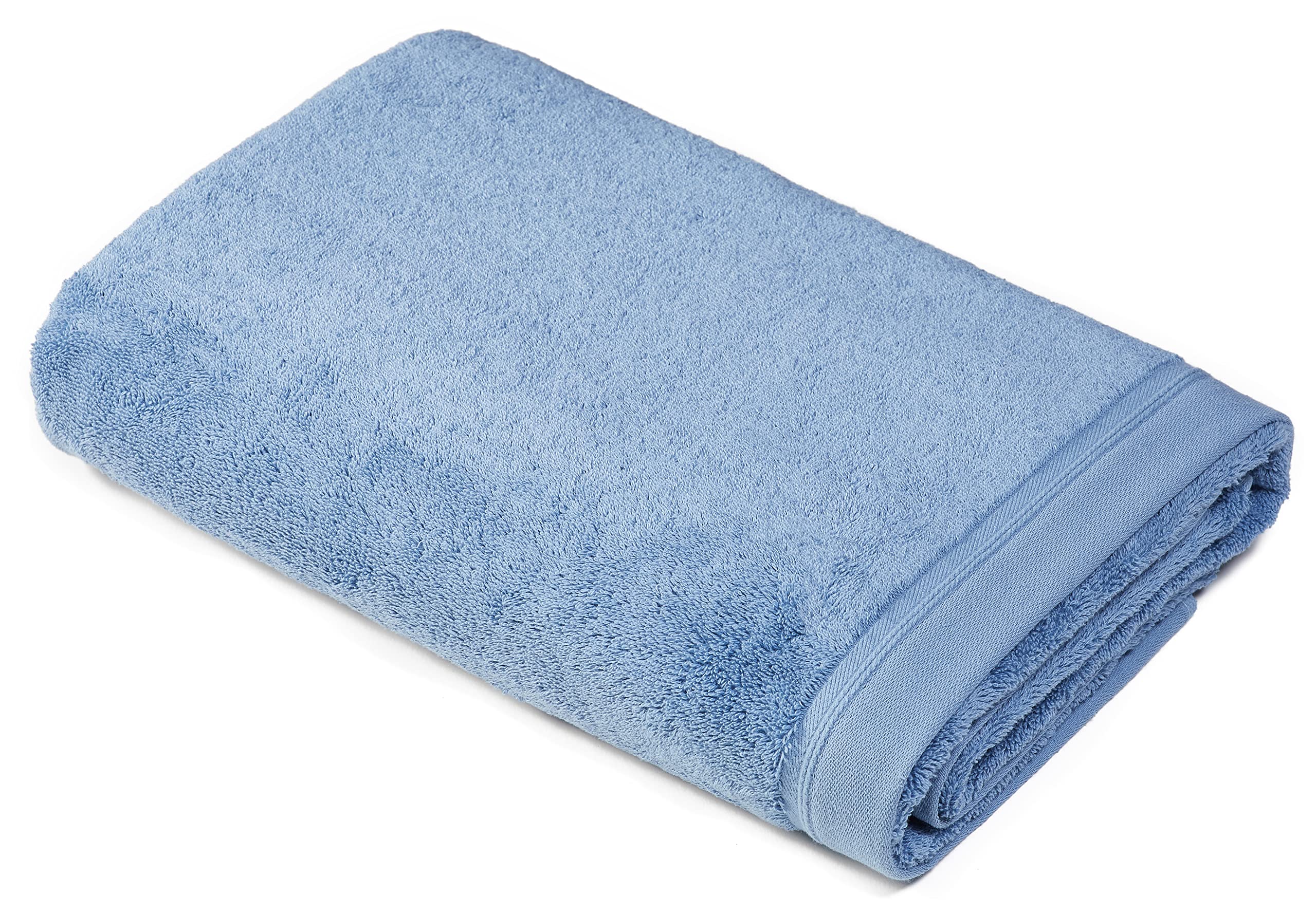 Sowel® Ręcznik kąpielowy premium 100 x 150 cm, ręcznik ze 100% bawełny ekologicznej, wyprodukowany w Portugalii, gołębi niebieski