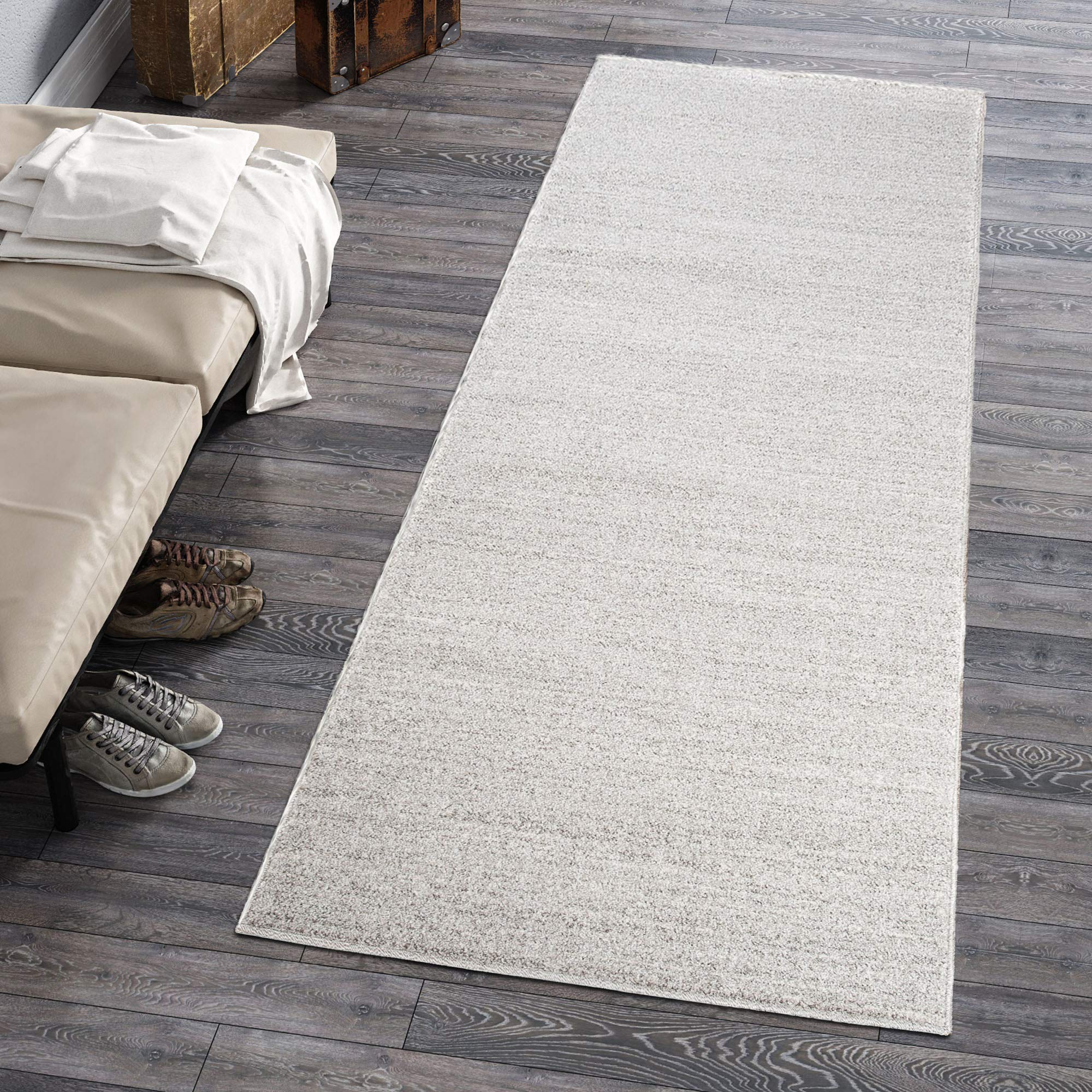 Mazovia Tapis de Couloir Couloir 60x1000cm Anthracite Gris Uni Doux Élégant | Tapis de Couloir pour Cuisine Buanderie Chambre Entrée Chauffage au Sol Facile D'entretien Minimaliste Vendu au Mètre